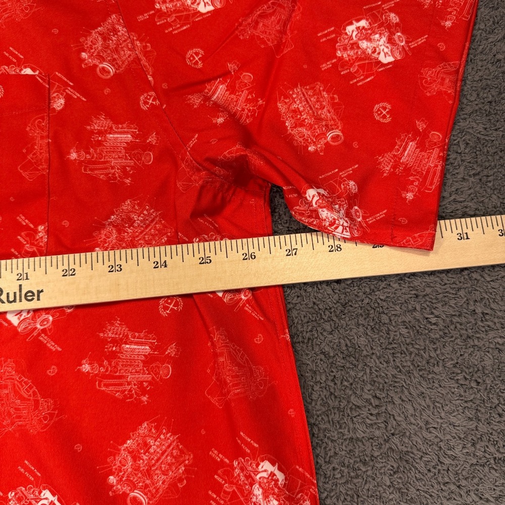 Dixxon‎ Flannel Company The 350 Shirt Mens 2XL Mechanic Engine Print Button Up - Picture 7 of 11